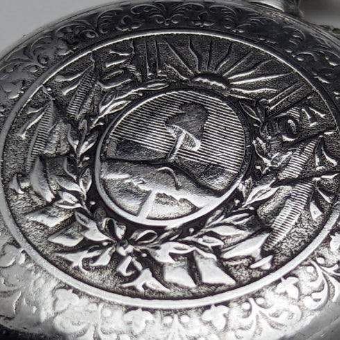 Around 1906 Antique Longines pocket watch silver side open face works well